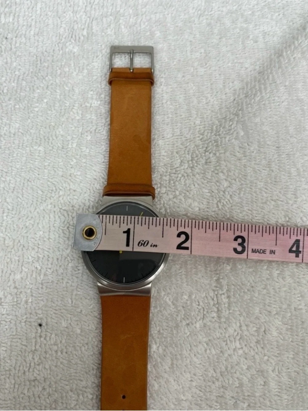 Skagen Men's Cognac Leather Ancher Gray Stainless Steel Adjustable Watch Classic